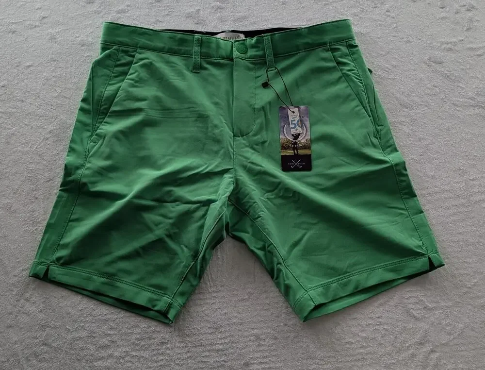 Tee Time Golf Shorts Men's Size 34 Bright Green Lightweight Stretch UPF NWT